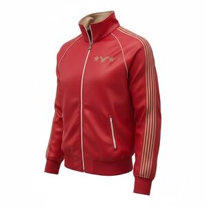 American Eagle Outfitters Red Tan Track Jacket Men Medium